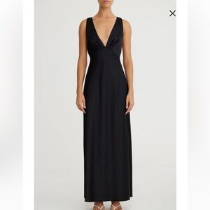 Significant Other Lucile Sleeveless Satin Maxi Black Dress size 8